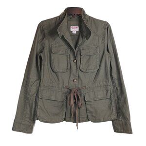 Mossimo Supply Utility Jacket Womens Small Petite Green 100% Cotton Cargo